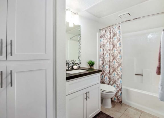 a bathroom with a sink toilet and shower  at Masselin Park West, California