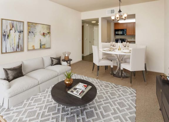 White couch at Meadow Wood at Alamo Creek, Danville, California