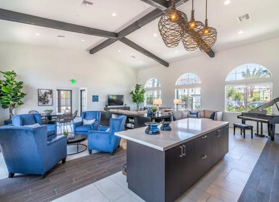 Clubhouse living room at Montecito Apartments at Carlsbad, Carlsbad, California