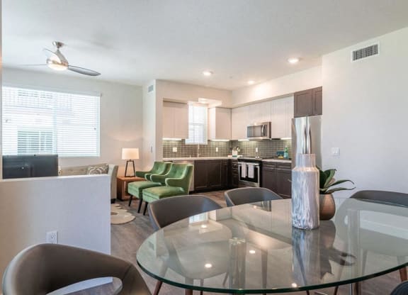 Dining  at Montecito Apartments at Carlsbad, California