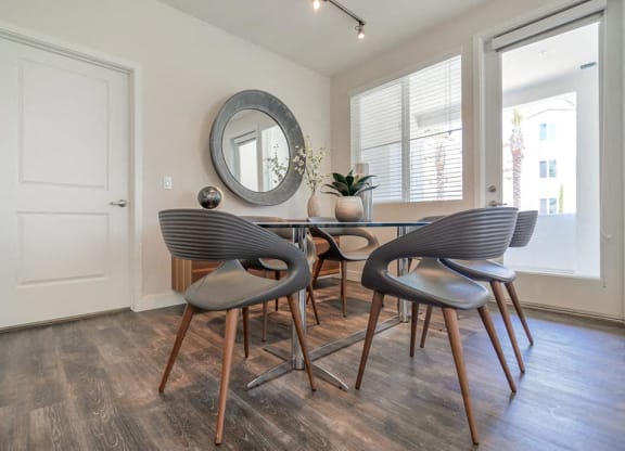 Dining table and chair at Montecito Apartments at Carlsbad, Carlsbad, 92010