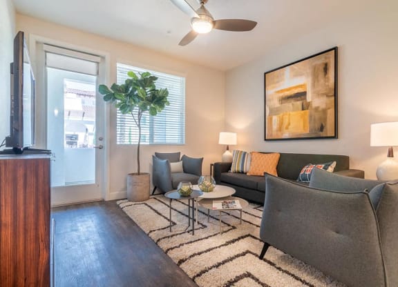 Living and dining at Montecito Apartments at Carlsbad, Carlsbad, 92010