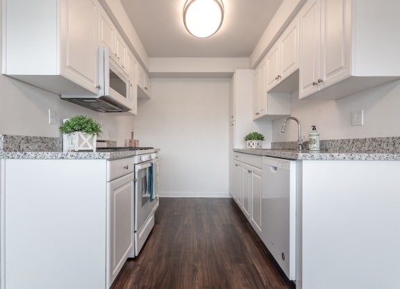 Designer Galley Kitchens with Granite Countertops at Park Apartments, Norwalk, 90650