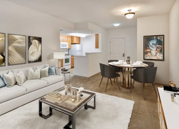 Living Room With Dining Area at Valencia at Gale Ranch, California, 94582