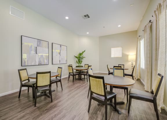 the enclave at homecoming terra vista dining room  at Tesoro Senior Apartments, California, 91326