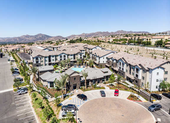 an aerial view of The Vineyards Apartments, Porter Ranch, CA