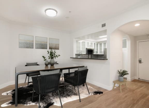 a dining room with a table and chairs at Burton, Los Angeles, California