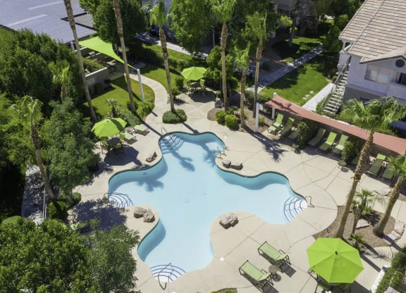 Aerial Pool View at Bermuda Terrace, Las Vegas, NV