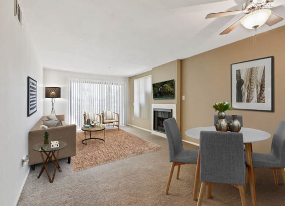 Living Room With Dining Area at Bixby Knolls, California, 90807