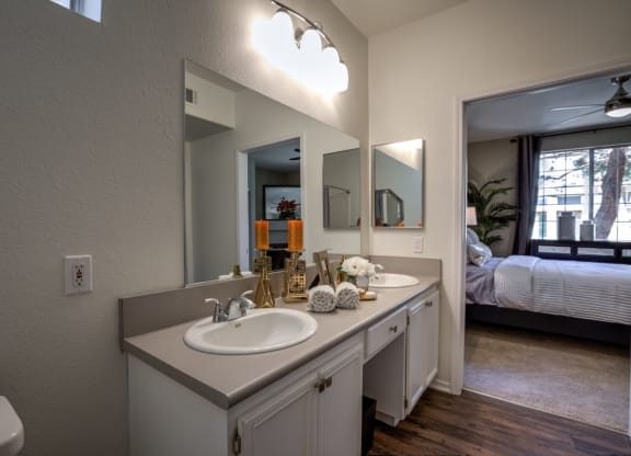 Bathroom cabinet at Milan Apartment Townhomes, Las Vegas