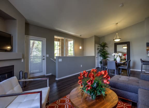 wooden table chair at Milan Apartment Townhomes, Las Vegas, NV, 89183