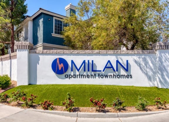 Sign at Milan Apartment Townhomes, Nevada