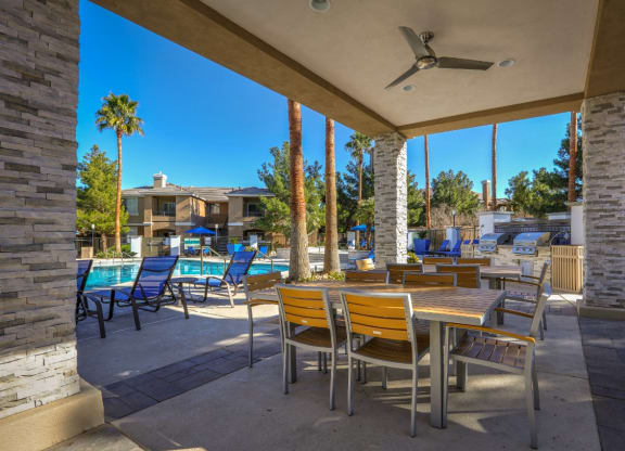 Outdoor sitting at Milan Apartment Townhomes, Las Vegas