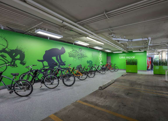 Bike Storage at The Plaza Apartments, Los Angeles, CA, 90024