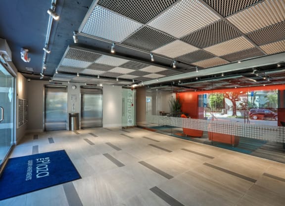 Spacious Lobby at The Plaza Apartments, Los Angeles, CA, 90024