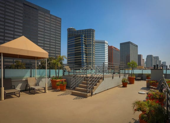 Poolside Sundecks at The Plaza Apartments, California
