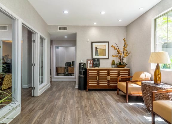 Modern Living Room at The Adler Apartments, Los Angeles, 90025