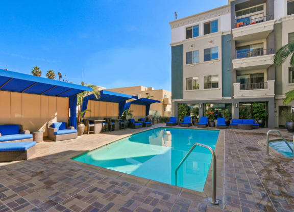 Pool View at The Adler Apartments, Los Angeles, California