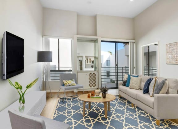 Living Room Interior at The Kenmore Los Feliz, California, 90027-4063