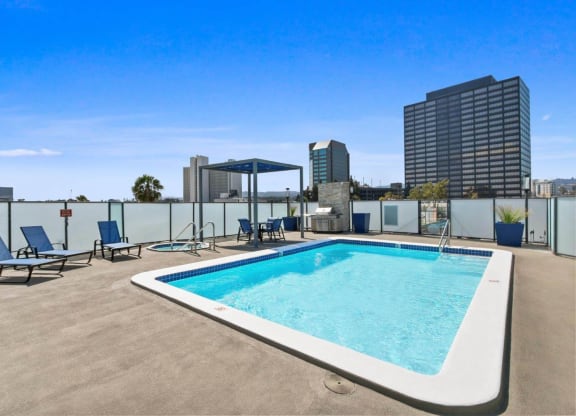 Pool View at Rochester Apartments, Los Angeles, CA