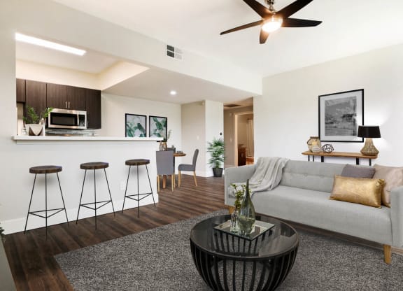 Kitchen And Living Room at Waterstone at Metro, California, 90034