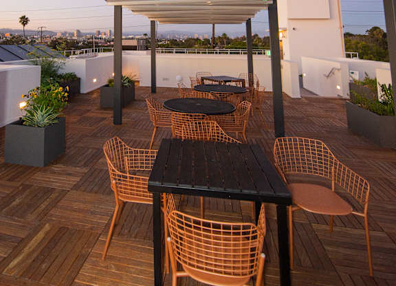 Rooftop Deck with Chairs and Awning