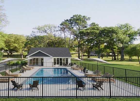 A house with a pool in the backyard.