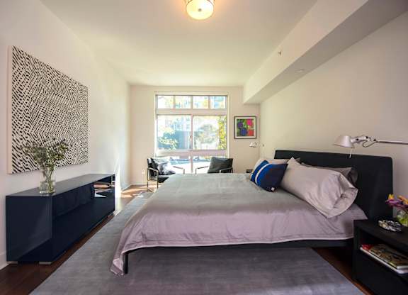 Bedroom With Expansive Windows at Wilshire Margot, California 