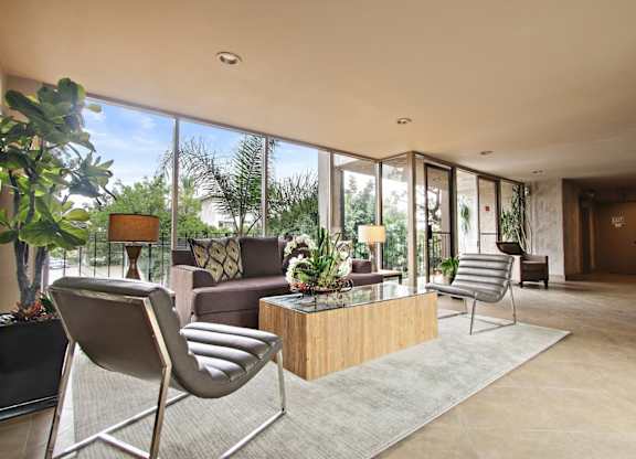 Renovated lobby at Woodcliff Apartments for Rent Near SMC