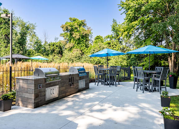 Outdoor Kitchen at Hidden Lakes Apartments, Clarkston