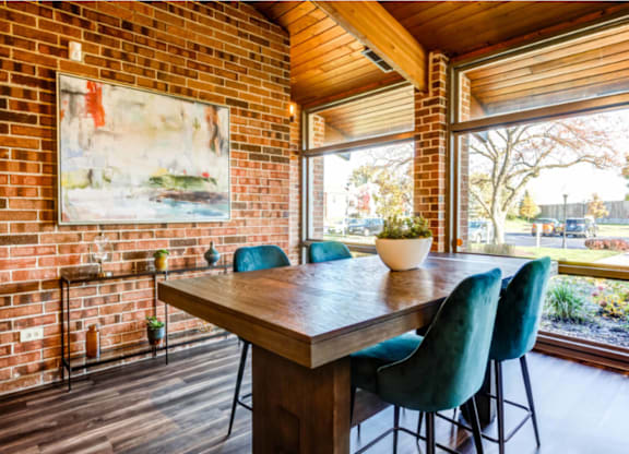Modern dining area at fifty9 Grove Apartments, Illinois, 60563