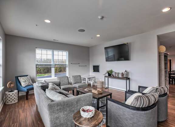 Living Room with TV at Iroquois Village, Niskayuna, NY, 12309
