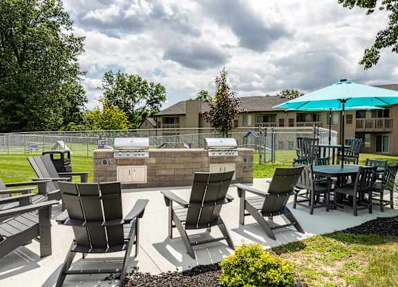 Patio at Heather Ridge Apartments, Westland, Michigan