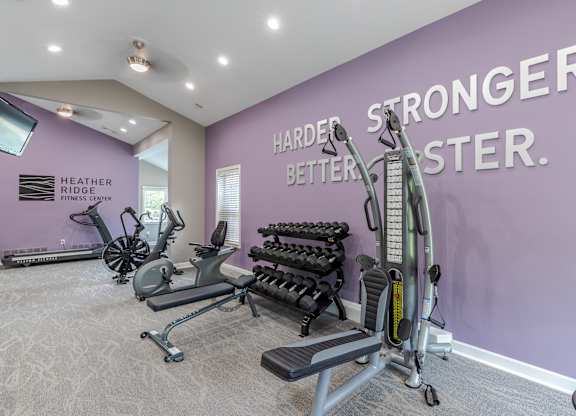Equipped Gym at Heather Ridge Apartments, Michigan
