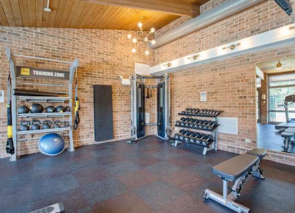 Fully equipped gym at fifty9 Grove Apartments, Naperville, Illinois