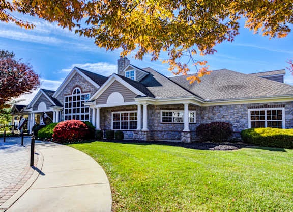 exterior View and a large front yard at The Crest at Elm Tree, Mount Joy, PA