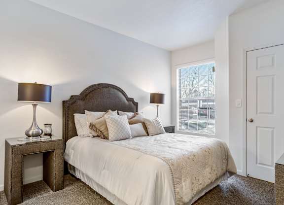 Furnished Bedroom at Woodland Meadows, Clinton Township, Michigan