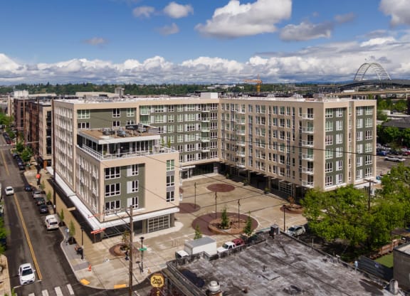 an aerial view at Slabtown Square Apartments, Oregon