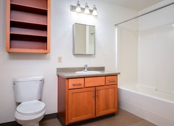 the preserve at ballantyne commons bathroom with toilet sink and shower