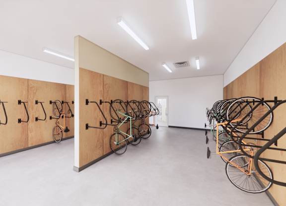 A bike rack with many bicycles parked.