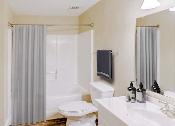 Bathroom With Adequate Storage at Brandemere Apartment Homes, Winston Salem, 27106