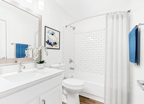 White Bathroom at Bridges at Mallard Creek Apartment Homes, Charlotte, NC