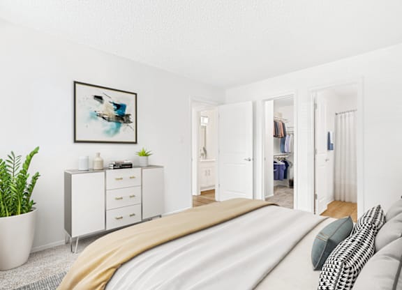 Bedroom With Closet at Bridges at Mallard Creek Apartment Homes, Charlotte, NC, 28269