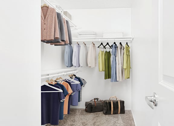 Built-In Shelving In Closet at Bridges at Mallard Creek Apartment Homes, Charlotte, NC