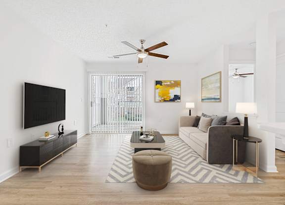 Modern Living Room at The Grayson Apartment Homes, North Carolina, 28262