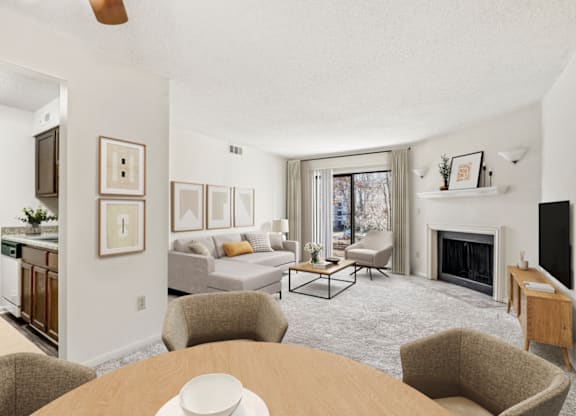 our apartments offer a living room with a fireplace at Eastchester Ridge Apartments, North Carolina