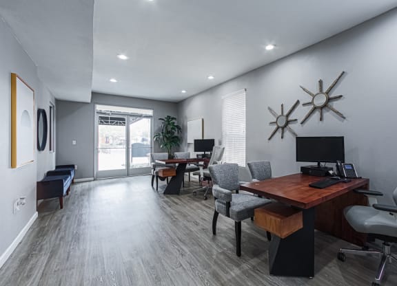 leasing office desk area