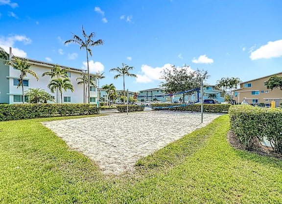 A sunny day at a residential area with a clear blue sky.