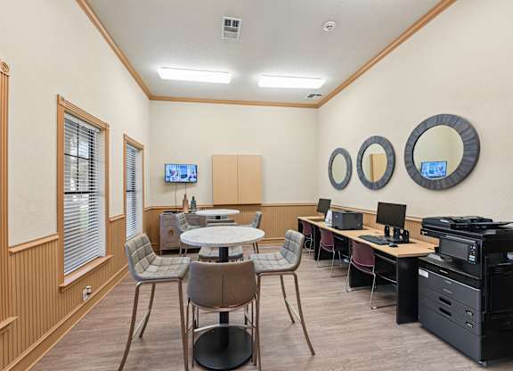 community business center with computers