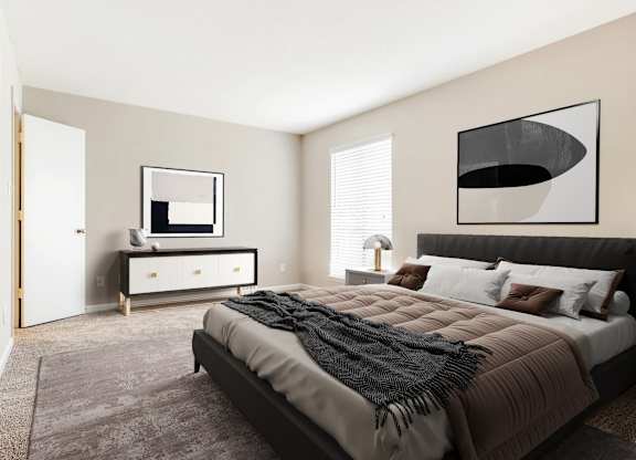 King Size Bedroom at Woodlyn on the Green Apartment Homes, Cary, NC, 27513